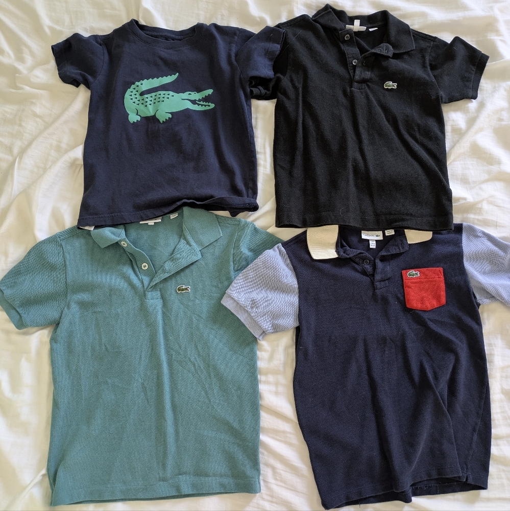 Lot Of Boys Lacoste Shirts (3 Polos, 1 T-shirt)